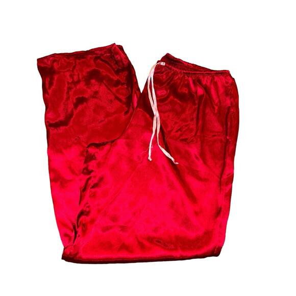 Victoria's Secret PINK Polyester Solid Red With Hearts Satin Pajama Set (SIZE L) - Picture 6 of 11